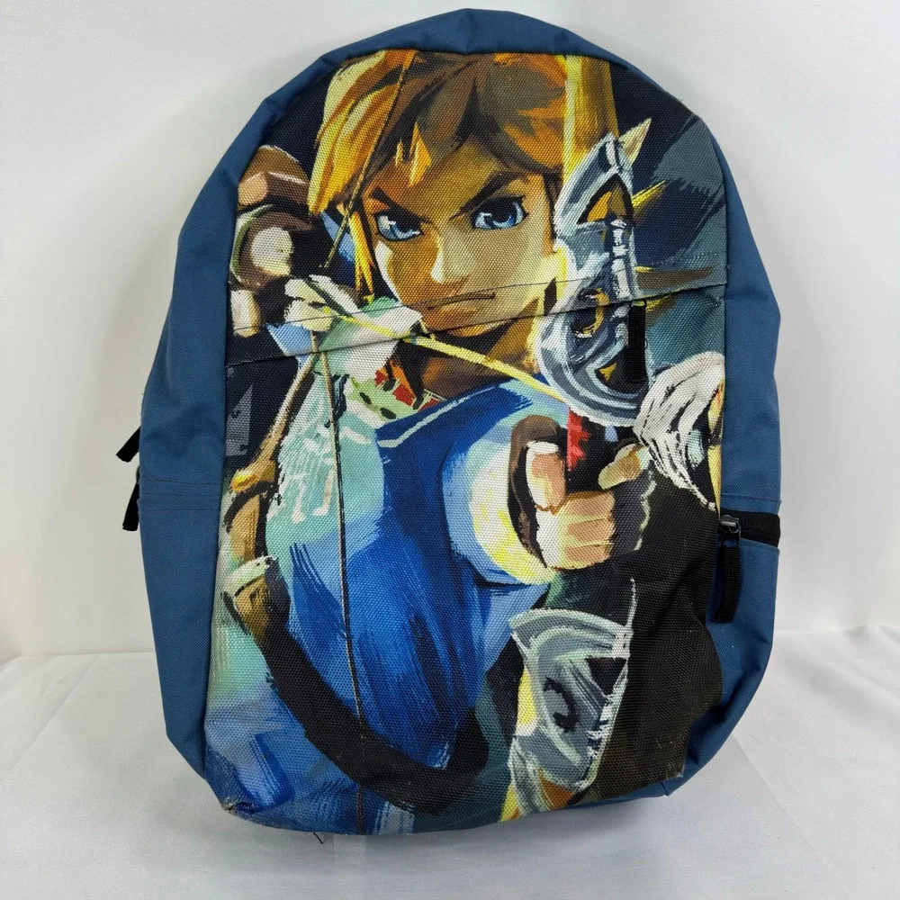 The Legend of Zelda Breath of the Wild Link Backpack Blue Graphic Print Nintendo